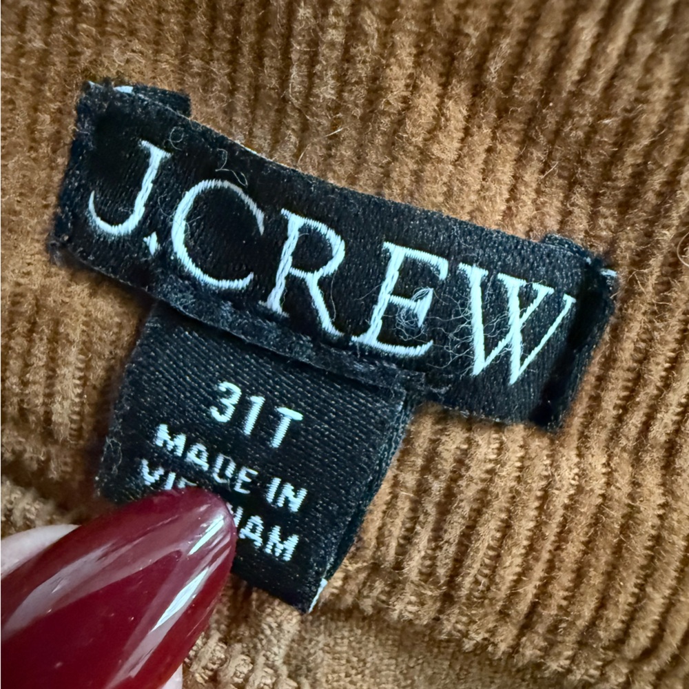 J. Crew Tall High-Waisted Wide Leg Corduroy Jeans Chestnut Brown Flare Sz 31 T - Picture 12 of 14
